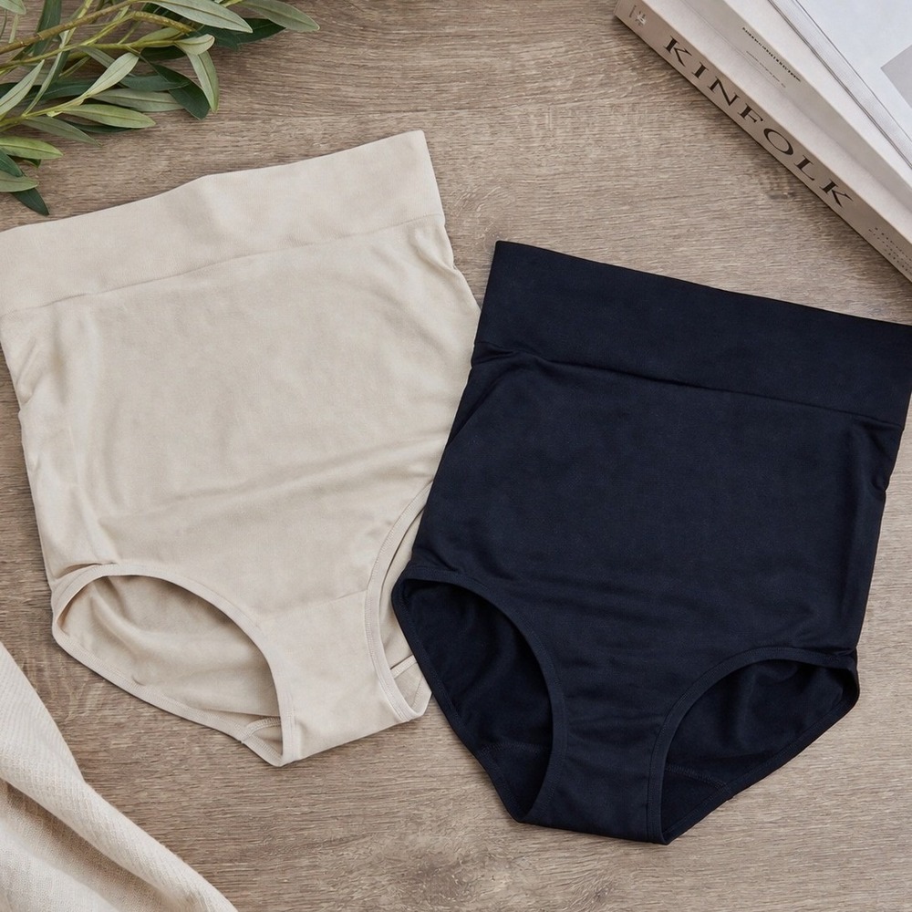 Cacique Lane Bryant Bundle High Waist Brief Set 22/24 Nude Black Shapewear